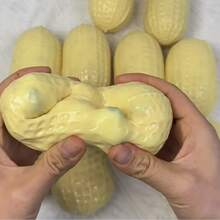 Extra Large Building Block Peanut Squeeze Stress Relief Toy, Crunchy Sound Squeezable Toy, Shapeable Squeeze Toy, Building Block Filled Squishy, Perfect Gift For Friends, Holiday Gift, Birthday Gift - Multicolor - View 4