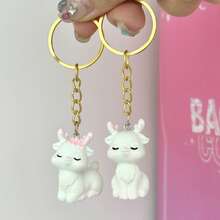 Cute Deer Shaped Keychain 3D Pink Deer Pendant Sweet Bag Charm Adorable Key Ring Accessory Suitable For Friends And Couples Matching Gift - Multicolor - View 5