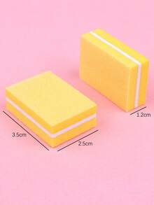50Pcs Yellow Mini Square Foam Nail File Double-Sided Polishing Block - Yellow - View 4