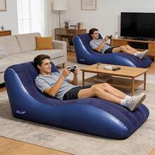 Outdoor Camping Inflatable Sofa, Portable Inflatable Sofa, Single Size Sofa Bed, Comfortable Outdoor Inflatable Sofa, Durable Indoor/Outdoor Inflatable Sofa, Inflatable Sofa With Armrests For Adults, Flocked Surface Indoor Inflatable Lounge Chair, Portable Inflatable Sofa Suitable For Movie Night, Outdoor Inflatable Sofa - Multicolor - View 10