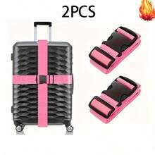 2Pcs Luggage Straps - Quick Release Anti-Theft Suitcase Belts | Durable Polyester For Air Travel, Camping & Business Trips | Adjustable, Easy-Clean & Lightweight - Luggage Strap - View 1