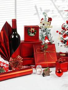 1 rollo de papel de regalo con textura metálica mate, rojo navideño puro, adecuado para bodas, Día de San Valentín, cumpleaños, Navidad y envoltura de ramos DIY; papel de regalo navideño con textura metálica, también adecuado para decoraciones navideñas DIY (como empaque de adornos); diseño mate de unicolor, adecuado para Halloween, decoraciones de Acción de Gracias y escenas de otoño/invierno. - A - Ver 8