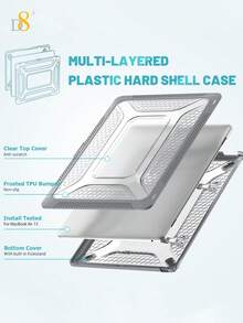 D8 Laptop Case, PC+TPU Air Cushion Protective Shell, Cute Laptop Cover For Women, Lightweight Thin Protective Sleeve, Anti-Scratch Anti-Fingerprint, Transparent Matte Clear Shell, Fashionable Personalized Skin, Compatible With MacBook Air 13 13.6 Inch, M1M2M3 - View 5