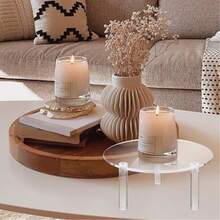 Acrylic Round Cake Stand Dessert Display, Transparent Minimalist Acrylic Decorative Holder, Multi-Functional Home Decor Storage Rack, Suitable For Birthday Party, Wedding, Baby Shower And More - Clear - View 2