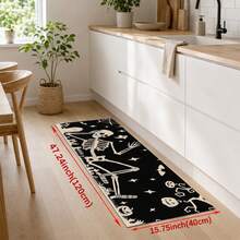 1/2pcs Halloween Skeleton Pattern, Vintage Diatomaceous Earth Mat, Super Absorbent, Non-Slip, Perfect For Bathroom, Kitchen And Dining Room, Quick Drying, Machine Washable, Ideal Gift For Home Decor And Bathroom Mat - Multicolor - View 15