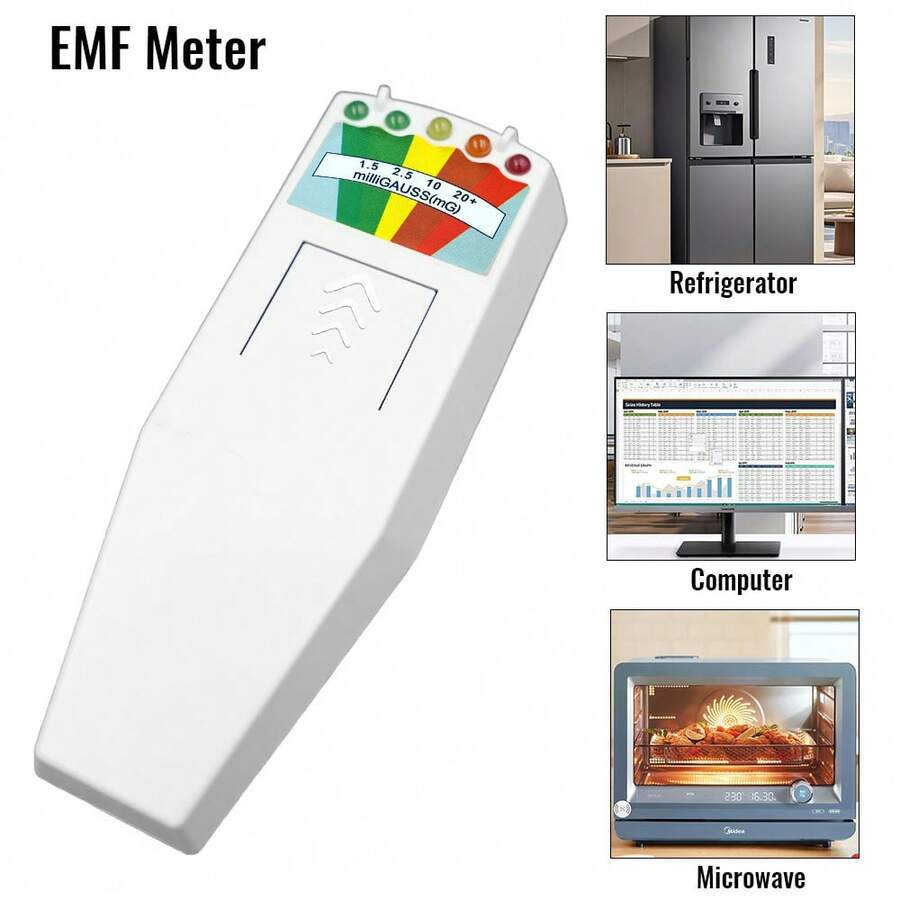 New 5-LED EMF Meter Magnetic Field Detector Ghost Hunting Paranormal Equipment Tester Portable Counter Professional EMF Meter Tester - Multicolor - View 1