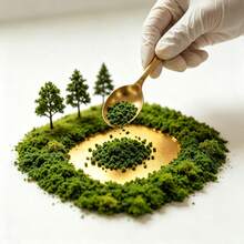 Tree Powder Model Green Plant Tufted For DIY Miniature Lowland Shrub Bushy Tuft Architecture Building Model Railway Fairy Garden Diorama Scenery - A - View 4