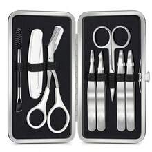 8-In-1 Eyebrow Grooming Set, Precision Facial Hair Tweezers Kit With Eyebrow Scissors, Facial Razor, Eyebrow Brush And Portable Storage Bag, Women's Daily Hair Removal Beauty Tools - Multicolor - View 14