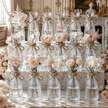 5/10pcs Shatterproof Transparent Plastic Cylinder Vases, Thick Bohemian Style Party Decor Suitable For Various Festivals, Weddings, Birthdays, Home Decor, Centerpieces For Floral Arrangements And Minimalist Dining Table Decorations - B - View 13