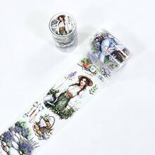 2m/Rolle Beautiful Lady PET Washi-Klebeband mit Ahornblättern, transparente Rollenaufkleber, dekoratives Klebeband für Scrapbooking, Journaling und ästhetische Schreibwaren - Stil - Übersicht 5