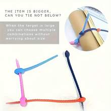 100pcs Multicolor Silicone Zipper Tie Keychains, Reusable Adjustable Cable Organizer Straps, Multi-Purpose Twist Ties Food Storage Bag Clips, Suitable For Earphone Cables, Home Kitchen Office Travel, Durable Soft Desktop Storage Supplies, Assorted Colors - Multicolor - View 11