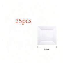 25/50 Pcs White Square Plates Set, 9.5/6.5 Inch Serving Trays For Everyday Dining & Autumn Festivities, Classic Dinnerware For Family Cooking And Entertaining, Ideal For Halloween Christmas & Thanksgiving - White - View 18