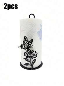 This Kitchen Paper Towel Holder Features Butterfly And Floral Patterns, Combining Elegant Design With Practical Functionality To Add A Stylish Touch To Your Kitchen - Multicolor - View 9