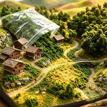 Tree Powder Model Green Plant Tufted For DIY Miniature Lowland Shrub Bushy Tuft Architecture Building Model Railway Fairy Garden Diorama Scenery - A - View 6