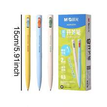 3pcs Stress Relief Switch Clickable Neutral Pen Set, 0.5mm Double Ball Bullet Tip Quick Dry Black Ink, Stress Relief Switch Pen, Fun Clickable Switch Design, Press And Play During Writing, Relieve Study Stress, Fun And Practical, 0.5mm Double Ball Bullet Tip Tungsten Steel Nib, Smooth Ink Flow, Continuous Ink Supply, Stable Writing Without Stuttering, Round And Full Lines, Suitable For Solving Problems, Taking Notes, Daily Homework - A - View 10