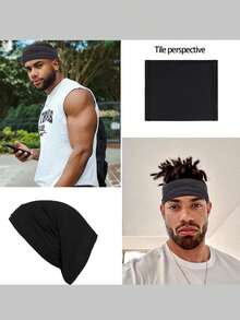 1 pieza Gorro de unicolor con diseño simple, gorro de hombre, gorro para el cabello - A - Ver 6