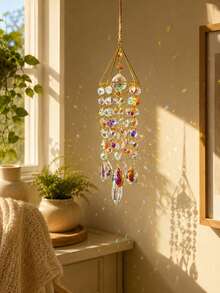 Aesthetic Merkaba Crystal Rainbow Maker Sun Catcher AB Coated Prism Hanging Decor For Bedroom Window Balcony Boho Home Ornament - Multicolor - View 6