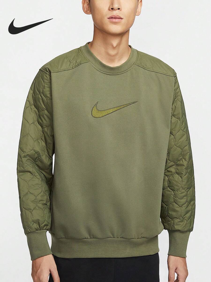 Nike/Authentic 2025 Spring Men's Patchwork Basketball Fleece Sports Sweatshirt FN2668-222 - FN2668-222 - View 1
