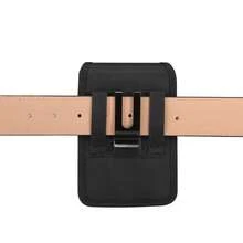 Oxford Nylon Spliced Flip Phone Waist Bag Card Slot Belt Back Buckle Phone Holster For Samsung Galaxy Z Fold 8 For Sports Outdoor - Black - View 6