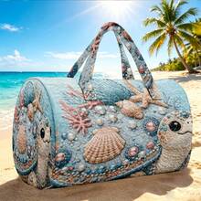 1 buah Tas Tote Motif Fantasi Lautan, Dekorasi Lautan, Penyu, Karang, Kerang, Mutiara, Cocok untuk Pecinta Penyu Laut, Cetakan Tas Tangan Acak - MultiWarna - View 6