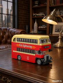 769pcs Luxury Hong Kong Double Decker Bus DIY Building Block Model Ornament, Suitable As Bedroom Decor Or Birthday Gift, Perfect For Birthday/Holiday/Christmas And Halloween Gifts - Multicolor - View 6
