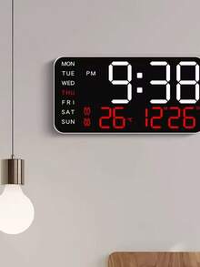 1-Piece Multifunctional Smart Lamp, Digital Alarm Clock With Decorative Light, Adjustable Brightness, Date Display, And USB Power - Sleek Rectangular Design - 1PC - View 9