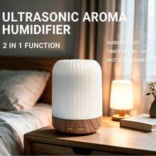 Aromatherapy Diffuser, Bedroom Essential Oil Diffuser, Quiet Home Humidifier, 250ml Aromatherapy Diffuser With 7 LED Color Options (Warm Light Optional), Built-In Auto Timer 1H/3H/6H, Auto Shut-Off Function, Suitable For Bedroom, Nursery, Hotel And Plants - White - View 13