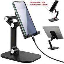 Portable Adjustable Desktop Phone Stand, Slouchy Bedside TV Watching Foldable Portable Tablet Live Streaming Support Stand, Home Decor, Office Desktop Accessory, Phone Accessory - A - View 13