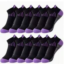 1/5/6/10 Pairs Women's Spring/Summer Compression Sports Socks - Low-Cut, Shock-Absorbing, Breathable, Moisture-Wicking, Arch Support, Suitable For Running, Cycling, Hiking And Outdoor Activities, Random Color - Multicolor - View 8