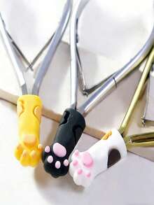 1pc Random Color Cute Cat Paw Nail Protector, Practical Anti-Drop Nail Tool Silicone Cap - Multicolor - View 2