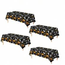 1pc/4pcs 54" X 108" Orange & Black Disposable Plastic Tablecloth, Cute Pumpkin & Ghost Design, Suitable For Trick Or Treat Halloween Decoration, Indoor/Outdoor Rectangular Tabletop - Multicolor - View 11