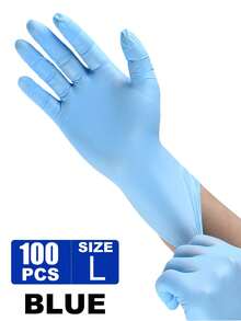 100/50/20/4pcs, Blue Disposable Nitrile Gloves, Latex-Free, Suitable For Cleaning Tool Racks, Wiping Storage Box Labels, Organizing Screw Sorting Boxes, Cleaning Work Flashlights And Wiping Storage Cabinet Doors. - Blue - View 14