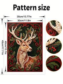 Framed DIY Pearl Painting Set, Handmade Self-Adhesive Pearls, Christmas Elk Creative Pattern, Handmade Holiday Gifts, Home Wall Decoration Painting, Pearl Painting With Frame - No Frame - View 6