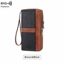 FOREVER MIYIN RFID Blocking Women Long Zip Around Wallet, Double Zipper Wristlet Purse, Large Capacity Multi Card Slots Cash Organizer Phone Holder For Daily Travel - Multicolor - View 15