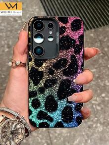 1pc Fashionable Minimalist 2D Printed Leopard Pattern Silver IMD Classic Anti-Slip Anti-Drop Phone Case Suitable For Daily/Holiday/Spring/Summer/Autumn/Winter/Fashion Youth/Women/Office Workers/Young People/Phone Case Protective Cover Compatible With Samsung A11/ A12 /A13/ A14/ A15/ A20s/ A21s/ A22/ A23/ A25/ A31/ A32/ A33/ A34/ A35/A50 - Multicolor - View 1