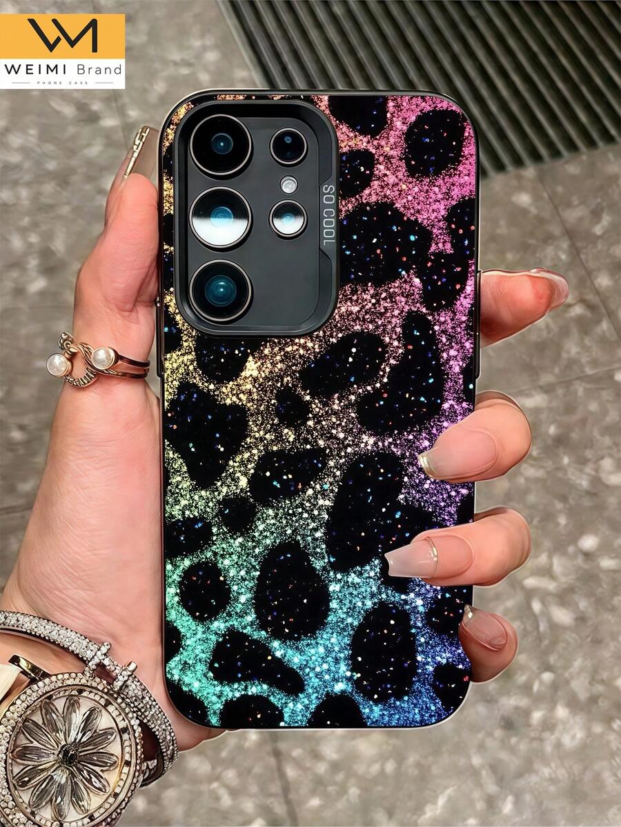 1pc Fashionable Minimalist 2D Printed Leopard Pattern Silver IMD Classic Anti-Slip Anti-Drop Phone Case Suitable For Daily/Holiday/Spring/Summer/Autumn/Winter/Fashion Youth/Women/Office Workers/Young People/Phone Case Protective Cover Compatible With Samsung A11/ A12 /A13/ A14/ A15/ A20s/ A21s/ A22/ A23/ A25/ A31/ A32/ A33/ A34/ A35/A50 - Multicolor - View 1