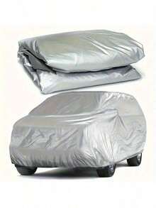 Summer Universal Car Cover - Sun Protection, UV Protection, Rainproof, Dustproof, Heat Resistant PEVA Material, 8 Sizes Available, All-Weather Vehicle Protection, Rainy Season Special, Dustproof, Silver Appearance, Car Accessories, Car Cover | Fashionable Car Cover - Multicolor - View 2