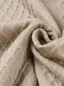 Men's Spring/Autumn Textured Jacquard Fabric Crew Neck Long Sleeve Polo Shirt - Khaki - View 7