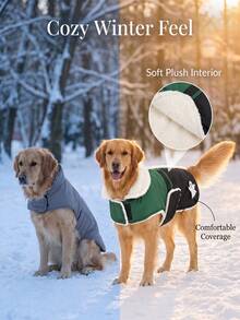 Halloween Thick Dog Coat, Soft Fleece Lining, With Replaceable Embroidered Hook And Loop, Adjustable Design, Easy And Convenient, Suitable For Medium And Large Dog Festival Gifts - Dark Green - View 4