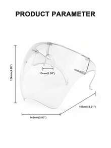 1pc Goggles-Style Face Mask, Windproof & Dustproof Transparent Face Shield, Unisex Reusable Plastic Anti-Spatter Protective Mask Suitable For Outdoor Cycling, Work & Daily Use - Multicolor - View 6