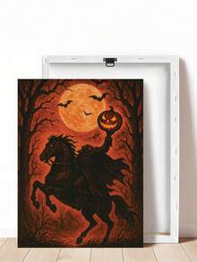 1pc Dark Academia Sleepy Hollow Headless Horseman Poster, Vintage Pumpkin Print, Gothic Halloween Decor, Bedroom Decor, Living Room Decor, Dorm Decor, Wall Art, Wall Decor, Home Decor, Room Decor, Canvas Wall Art, Poster, Framed Wall Art, Optional Frame - Horseman - View 8
