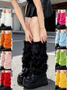 1 Pair Women's Shiny Over-The-Knee Socks, Fashionable Versatile Style, Suitable For Daily Wear, Party, Performance, Gift - Multicolor - View 2