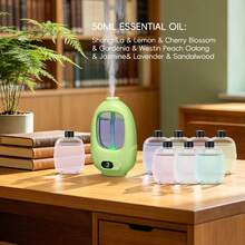 | Diffuseur d'aromathérapie intelligent pour la maison | Nouveau modèle 2026 Diffuseur d'arôme intelligent vert olive | 9 modes de brumisation + fonction de minuterie | Rechargeable USB avec longue durée de batterie | Convient pour hôtel/chambre/salle de bain | Parfum durable pour rafraîchir l'air | Double usage sur bureau/monté au mur | Design à la mode en matériau ABS durable | Lumière de nuit sept couleurs pour une atmosphère romantique | Cadeau de vacances idéal - Vert - Voir 16