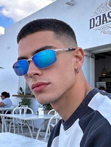 Men's Photochromic Night Vision Metal Square Frame Fashion Glasses, UV Protection, Driving, Fishing, Summer Fashion Glasses - Multicolor - View 4