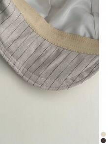 1 buah Baret Linen Bergaris Retro, Topi Newsboy Artistik Tipis untuk Wanita, Model Baru Musim Semi/Panas, Menonjolkan Bentuk Wajah - MultiWarna - View 11