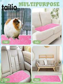 2pcs[Reusable Pet Mat]Washable And Reusable Pet Cage Mat, Dog Training Mat | 3 Sizes Available, Polyester Fiber Bottom Mat, Suitable For Hamsters, Rabbits, Squirrels, Cats, Dogs And Reptiles - Durable And Versatile Pet Mat - Multicolor - View 3