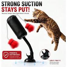 1 Set Interactive Cat Punching Bag Toy, 13.78 Inch Wobble Cat Toy With Hanging Boxing Gloves And ABS Suction Cup Base, Indoor Exercise Stimulating Intelligence Fun Cat Accessory, Suitable For Kittens And Adult Cats - Multicolor - View 6