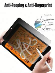 2pcs Paper-Like Anti-Peeping Flexible Film, Compatible With IPad 11th/10th Gen Pro 13/11 Air 13/11 Mini 7/6, Natural Writing Resistance, Side-View Blocking, Protects Notes, Sketches And Documents, Suitable For Office Privacy Drawing, On-The-Go Confidential Note-Taking - Black - View 3