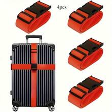 4pcs Adjustable Luggage Straps With Quick Release Buckle, Polypropylene Travel Bag Straps, TSA Approved, Snap Closure, Dry Clean, Basic Vacation Style, Anti-Theft Identification - one-size - View 14