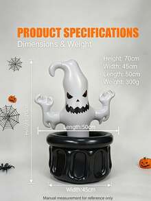 1pc Halloween Ghost Inflatable Decoration, Foldable Portable Beverage Cooler With Air Pump, Suitable For Halloween Party Outdoor Patio Decor, Atmosphere Creation Prop, Photo Backdrop Wall, Perfect For Halloween Theme Party Decoration - A - View 10